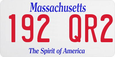 MA license plate 192QR2