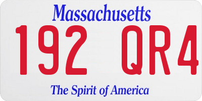 MA license plate 192QR4