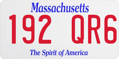 MA license plate 192QR6