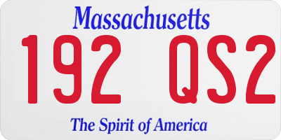 MA license plate 192QS2