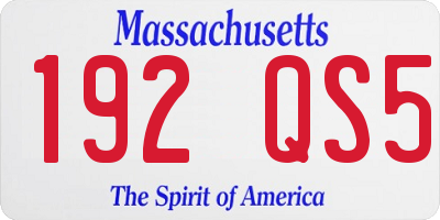 MA license plate 192QS5