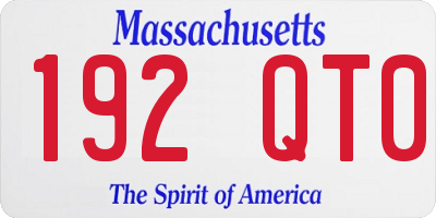 MA license plate 192QT0
