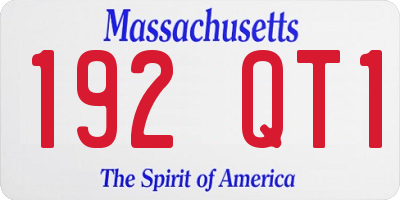 MA license plate 192QT1