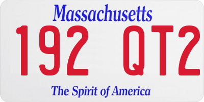 MA license plate 192QT2
