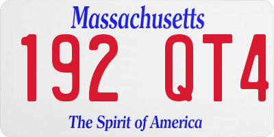 MA license plate 192QT4