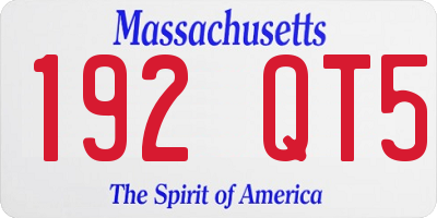 MA license plate 192QT5