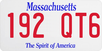 MA license plate 192QT6