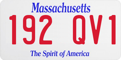 MA license plate 192QV1