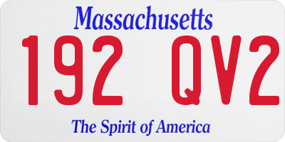 MA license plate 192QV2