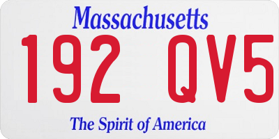 MA license plate 192QV5