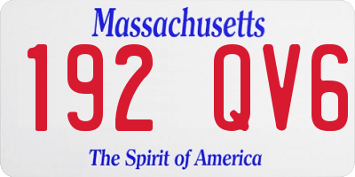 MA license plate 192QV6