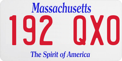MA license plate 192QX0