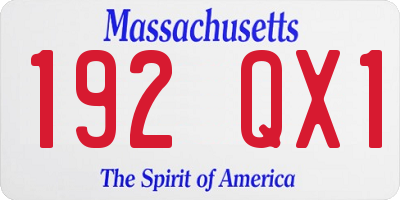 MA license plate 192QX1