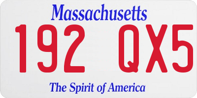 MA license plate 192QX5