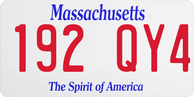 MA license plate 192QY4