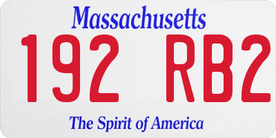 MA license plate 192RB2