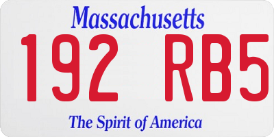 MA license plate 192RB5