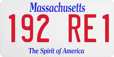 MA license plate 192RE1