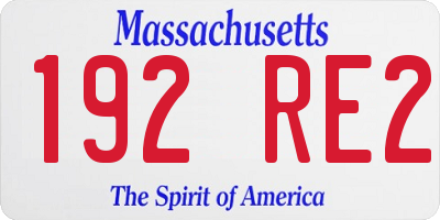 MA license plate 192RE2