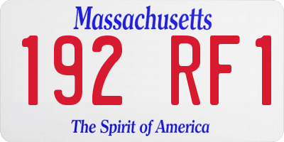 MA license plate 192RF1
