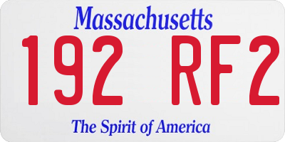 MA license plate 192RF2