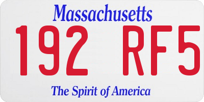 MA license plate 192RF5