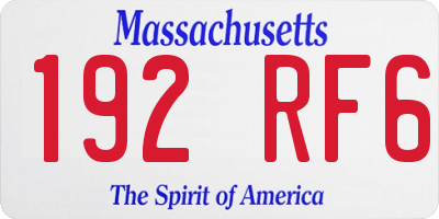 MA license plate 192RF6