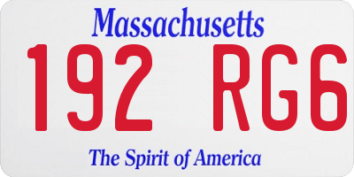 MA license plate 192RG6
