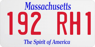 MA license plate 192RH1