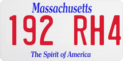 MA license plate 192RH4