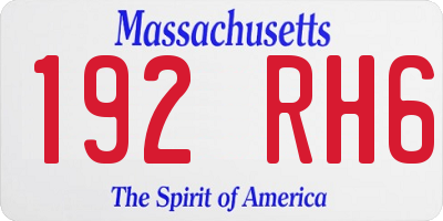 MA license plate 192RH6