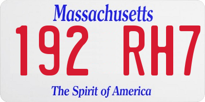 MA license plate 192RH7