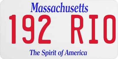 MA license plate 192RI0