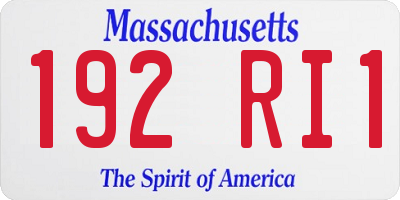 MA license plate 192RI1