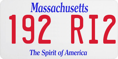 MA license plate 192RI2