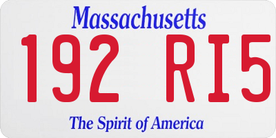 MA license plate 192RI5