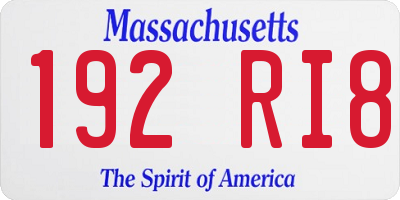 MA license plate 192RI8