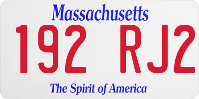 MA license plate 192RJ2