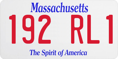 MA license plate 192RL1