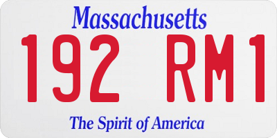 MA license plate 192RM1