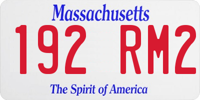 MA license plate 192RM2