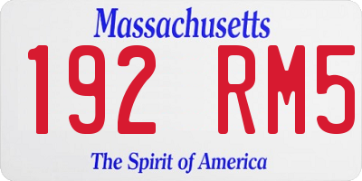 MA license plate 192RM5