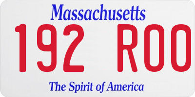 MA license plate 192RO0