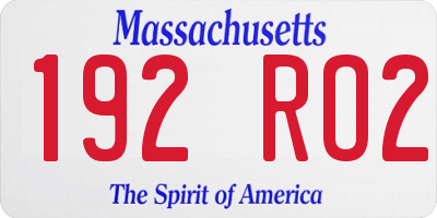 MA license plate 192RO2