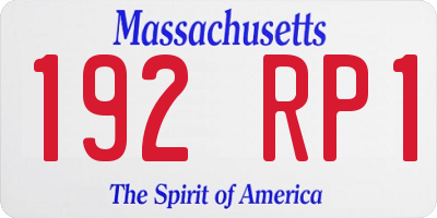 MA license plate 192RP1