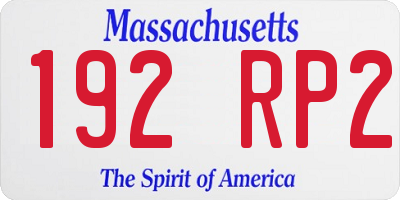 MA license plate 192RP2