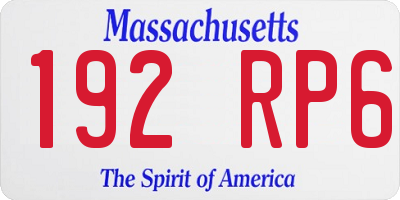 MA license plate 192RP6