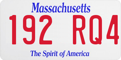 MA license plate 192RQ4