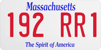 MA license plate 192RR1
