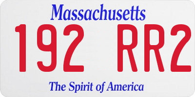 MA license plate 192RR2